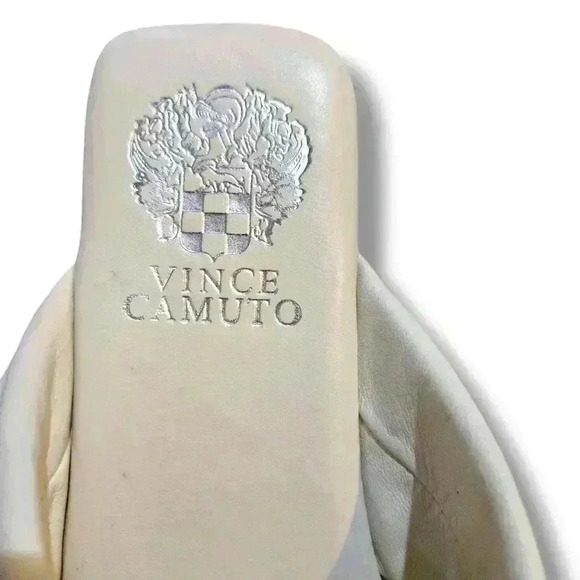 Vince Camuto Leather Chain Slide Sandals Azori Creamy White size 7 - Picture 4 of 5